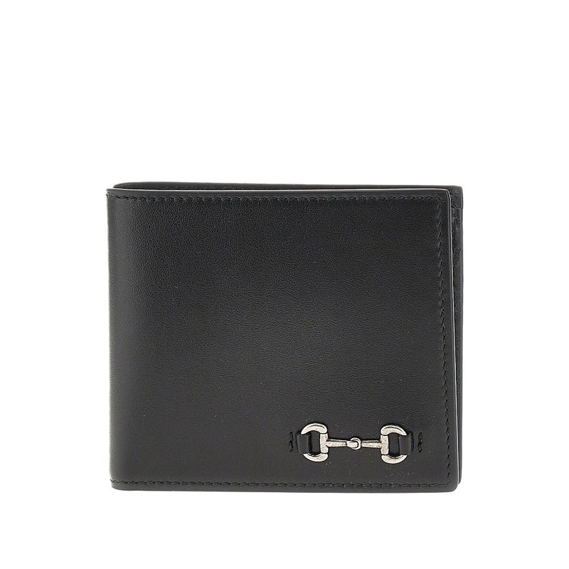 Gucci Gucci Leather Wallet with Horsebit Detail Black - World Class Fashion