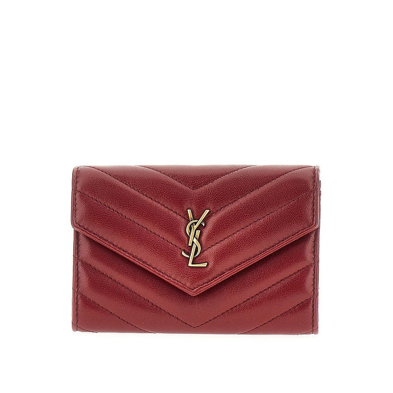 Saint Laurent Saint Laurent Cassandre Quilted Nappa Leather Wallet Red - World Class Fashion