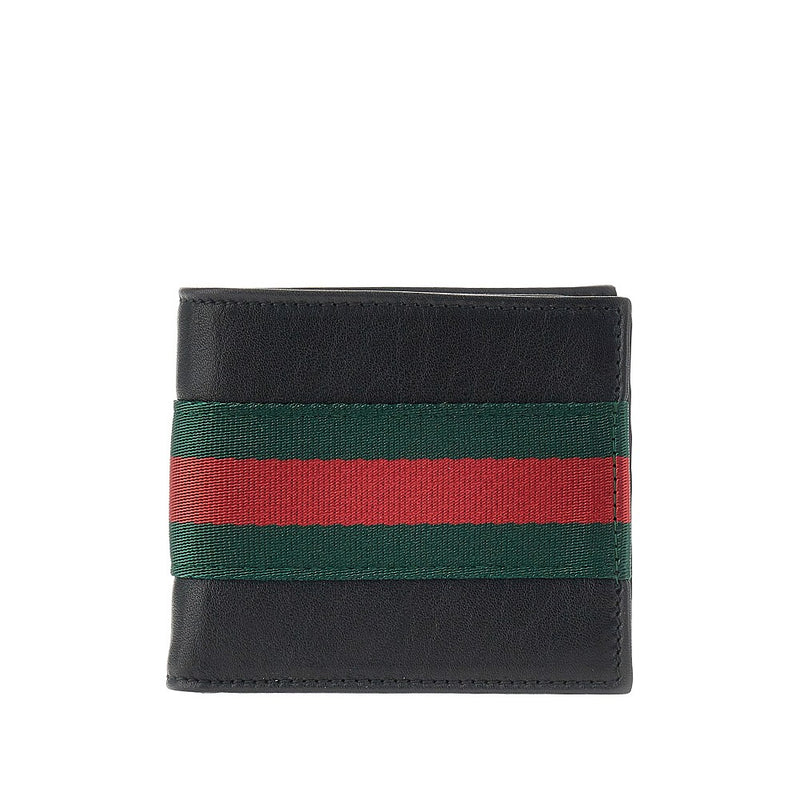Gucci Gucci Leather Bi-fold Wallet Black - World Class Fashion