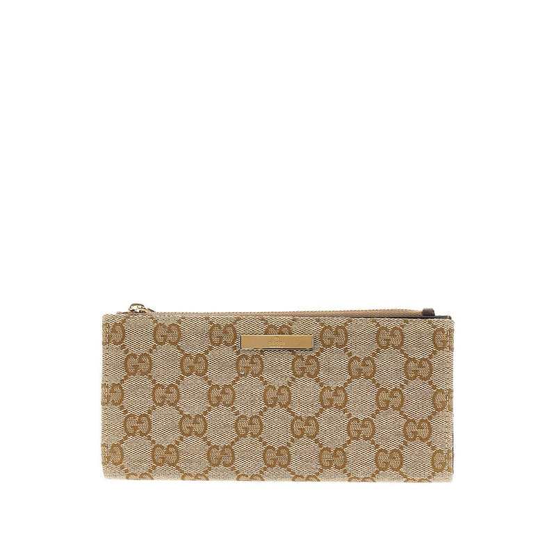 Gucci Gucci Original GG Wallet with Logo Plate Beige Women - World Class Fashion