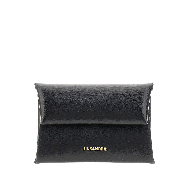 Jil Sander Jil Sander Folded Leather Coin Purse Black - World Class Fashion