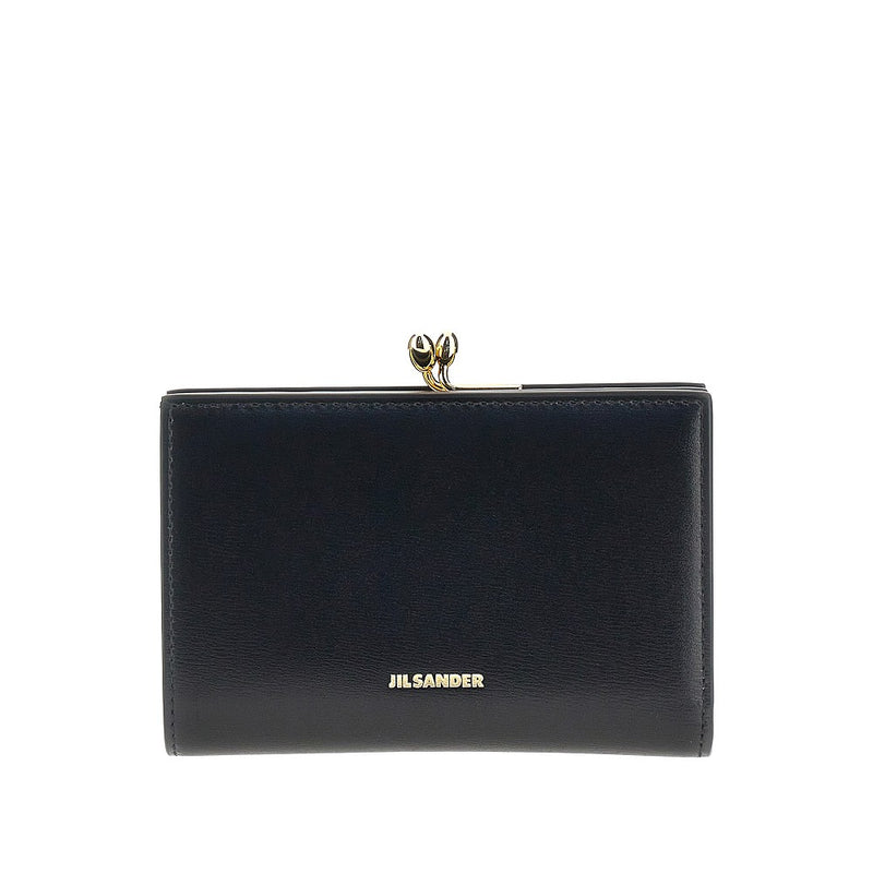 Jil Sander Jil Sander Goji Small Leather Wallet Black - World Class Fashion