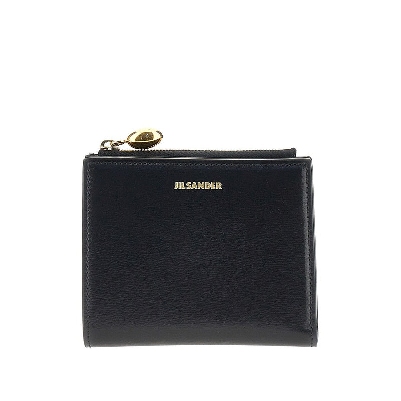 Jil Sander Jil Sander Leather Mini 'Goji' Wallet Black - World Class Fashion