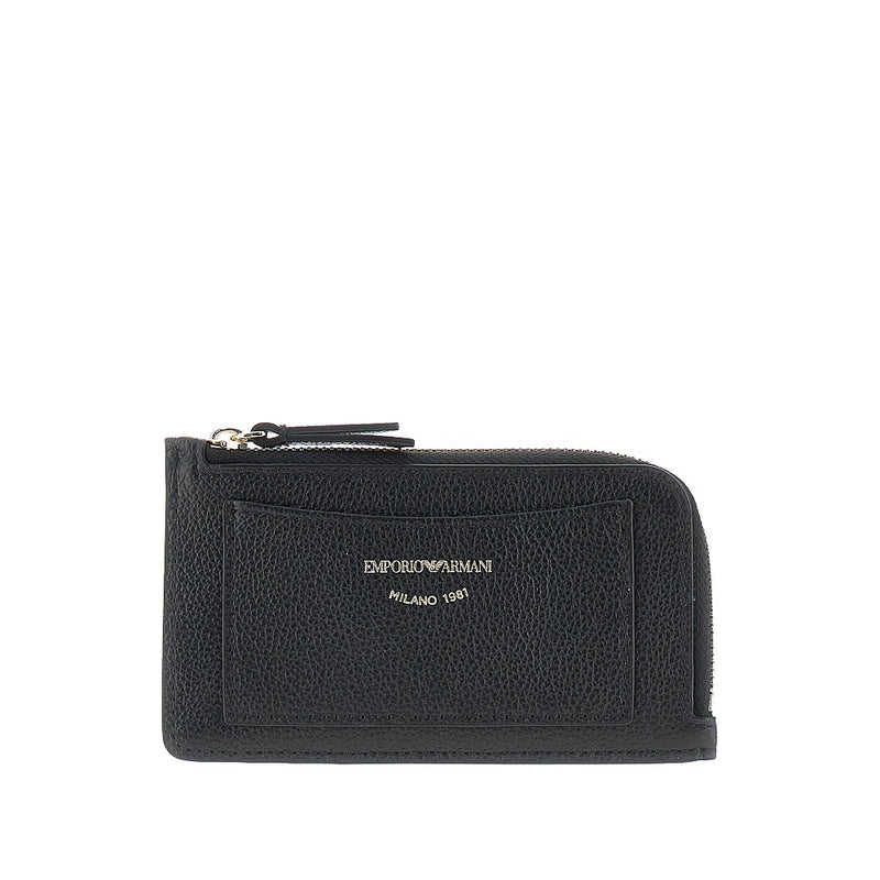 Emporio Armani Emporio Armani Leather Cardholder Pouch Black - World Class Fashion