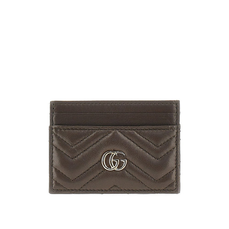 Gucci Gucci GG Marmont Leather Cardholder Brown - World Class Fashion