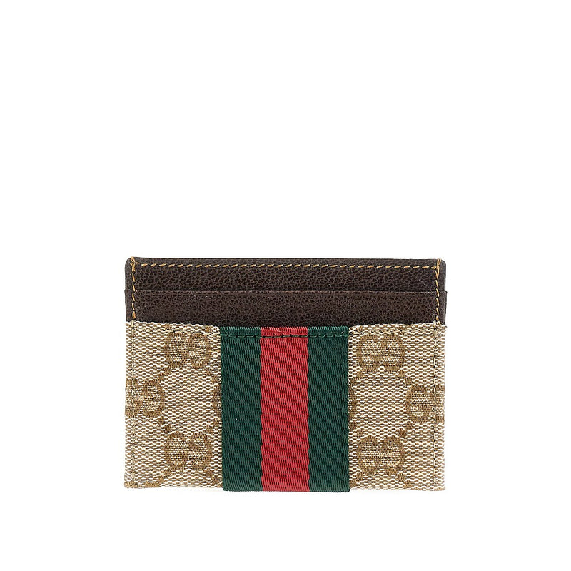 Gucci Gucci GG Fabric Card Holder Beige Men - World Class Fashion