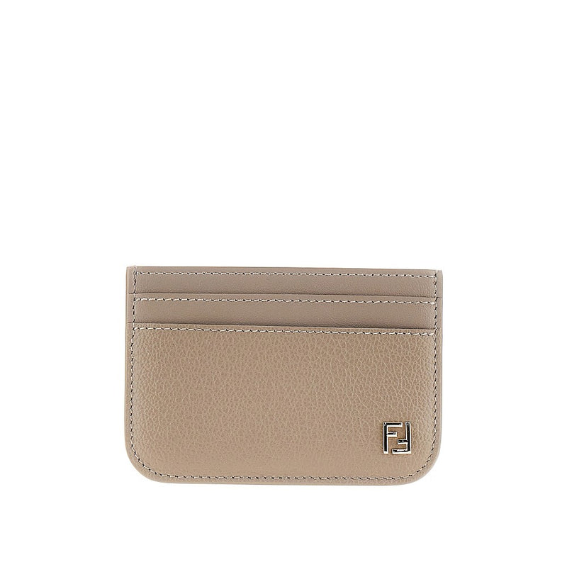 Fendi Fendi FF Leather Card Holder Grey Women - World Class Fashion