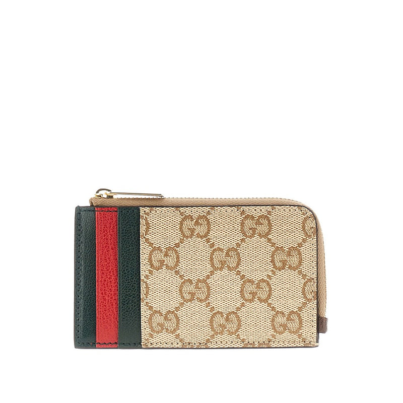 Gucci Gucci Coated GG Fabric Cardholder Brown Women - World Class Fashion